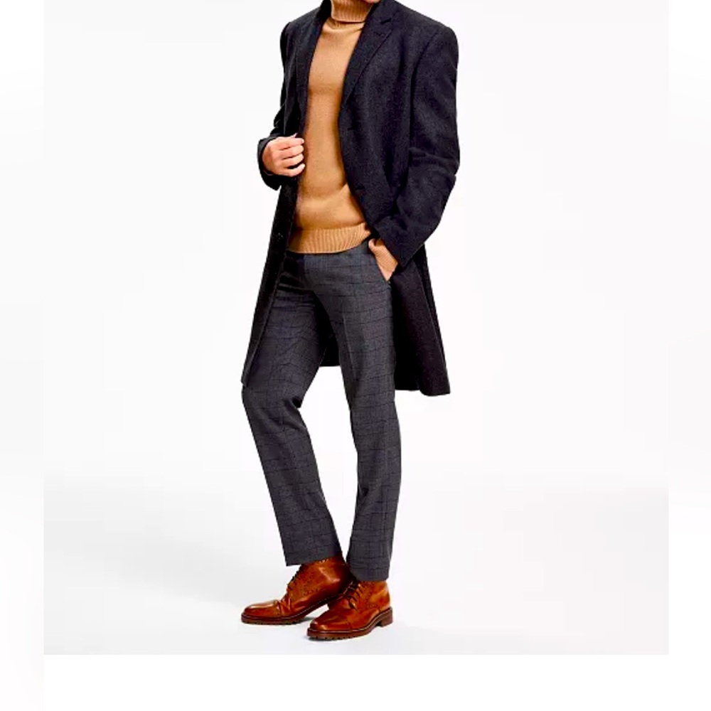 Michael Kors Men’s Black Cashmere Wool Blend Mid-length Winter Trench Coat 36S